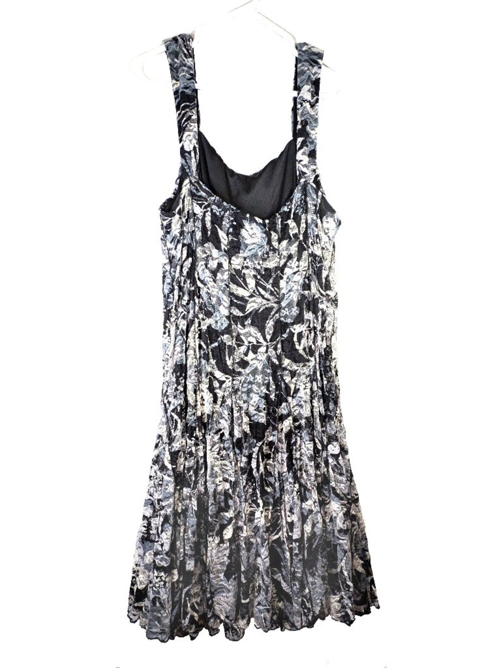 Black grey and cream lace lined lace sleeveless dress Size 18